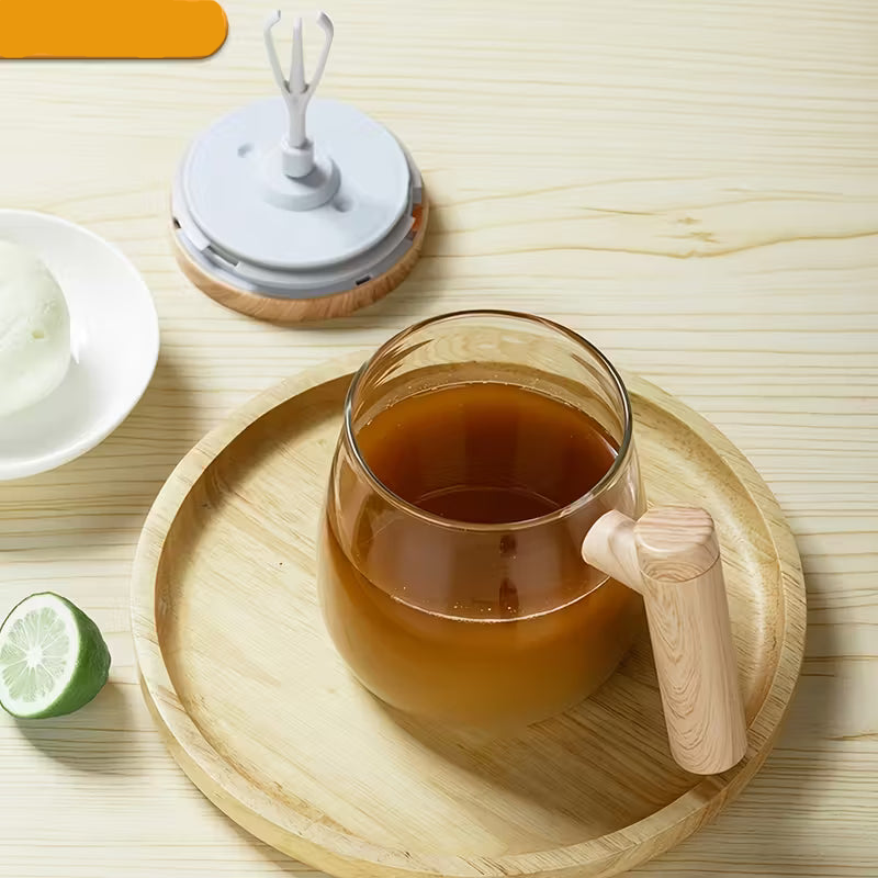 Automatische Rühr-Kaffeetasse aus Glas – 400 ml, USB-C, Wiederaufladbar