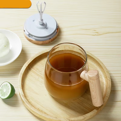 Automatische Rühr-Kaffeetasse aus Glas – 400 ml, USB-C, Wiederaufladbar