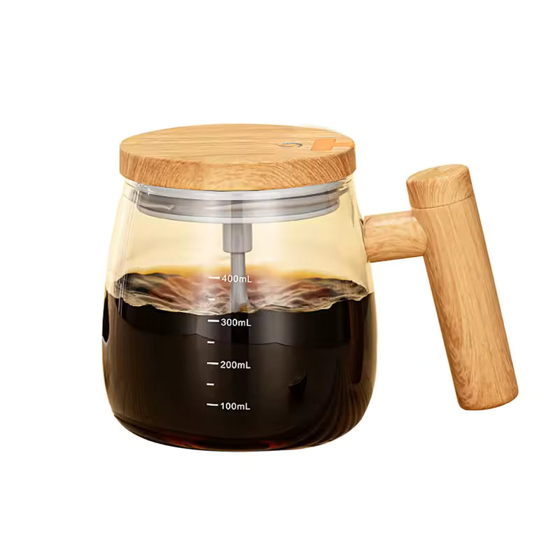 Automatische Rühr-Kaffeetasse aus Glas – 400 ml, USB-C, Wiederaufladbar