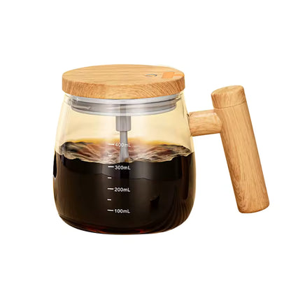 Automatische Rühr-Kaffeetasse aus Glas – 400 ml, USB-C, Wiederaufladbar