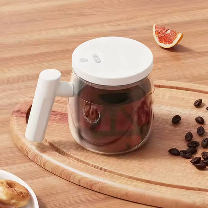 Automatische Rühr-Kaffeetasse aus Glas – 400 ml, USB-C, Wiederaufladbar